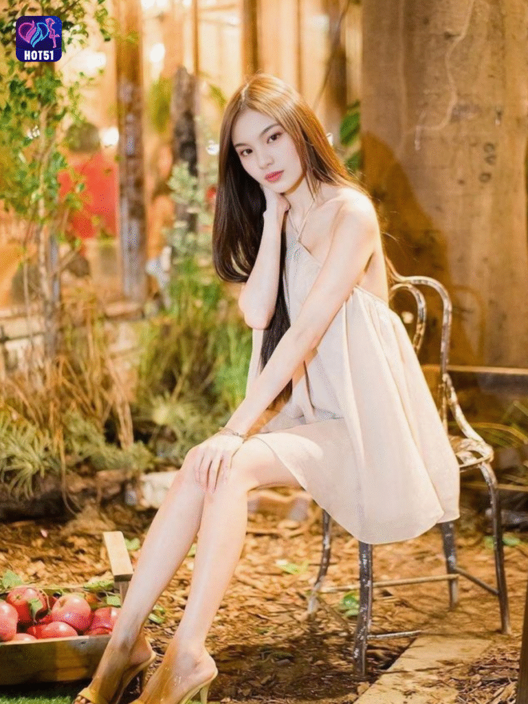 Beautiful girl live stream on Hot51 app