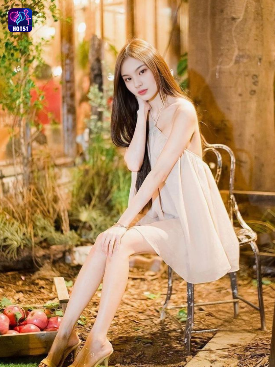 Beautiful girl live stream on Hot51 app