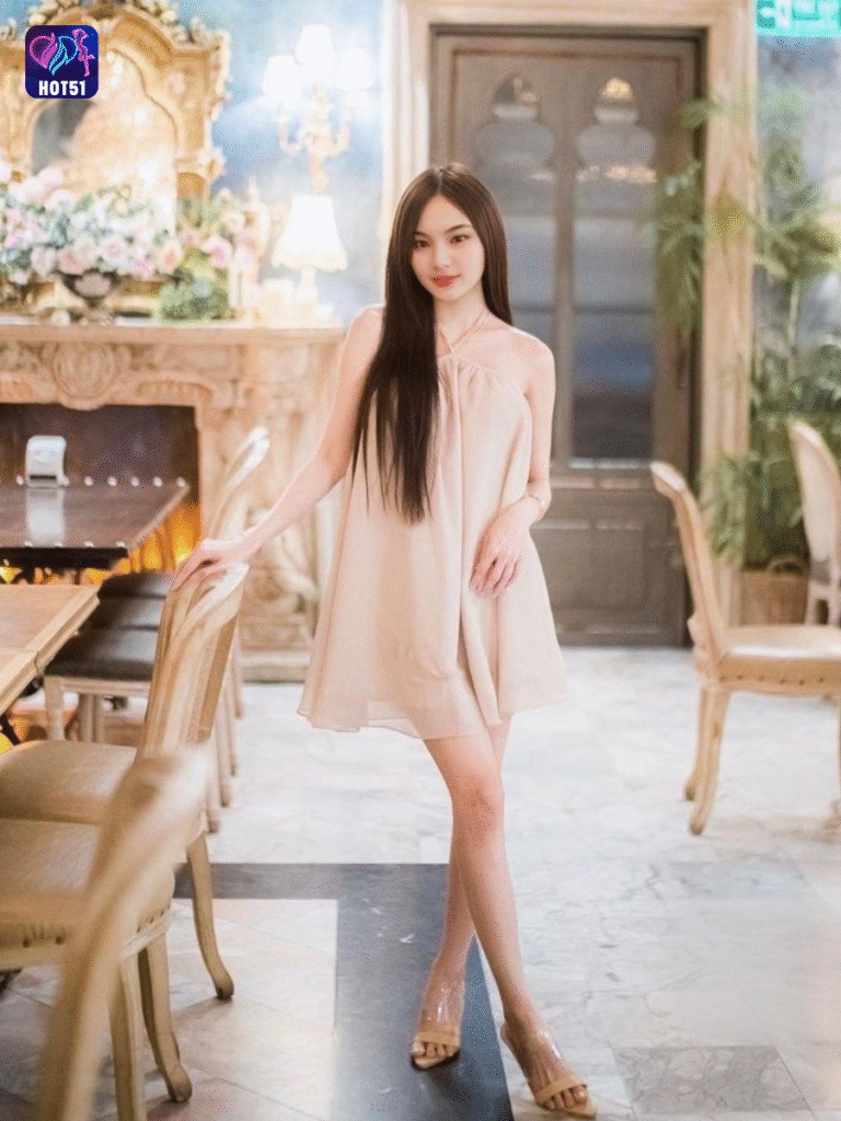 Beautiful girl live stream on Hot51 app